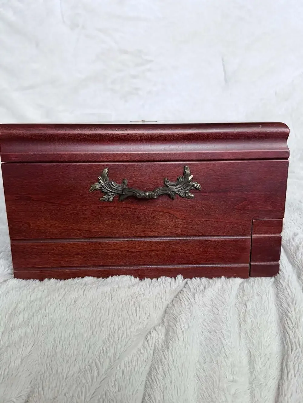 Reed & Barton Two-Tier Wooden Flatware Storage Chest